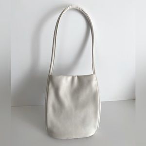 Ivory faux leather Korean style shoulder bag